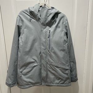 Grey north face hard shell jacket
